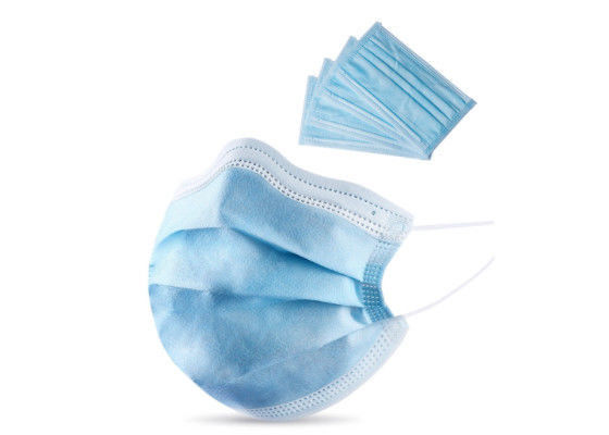 Mavi PP Nonwoven Lateks Ücretsiz Kulak Askısı Yüz Maskeleri